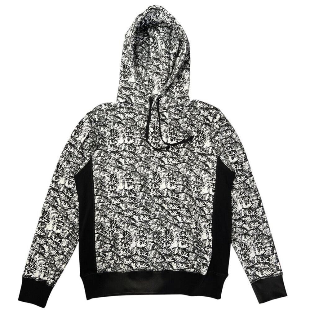 Noah NYC Hoodie SIZE S Black White Fish Graphic Streetwear Pullover